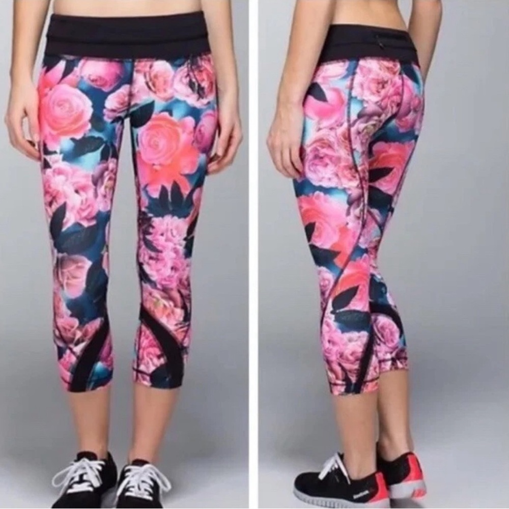 Lululemon Inspire Crop II Running Tight Cropped Pant Secret Garden 8 Pants